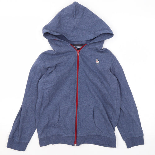 The Spitalfields Shirt Co Boys Blue Cotton Full Zip Hoodie Size 9-10 Years Zip