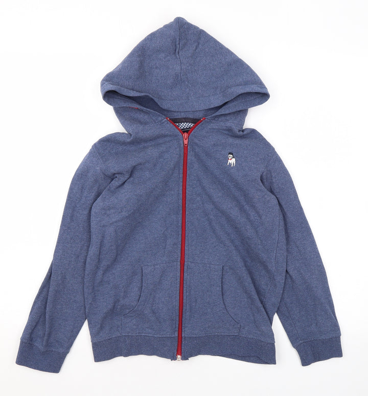 The Spitalfields Shirt Co Boys Blue Cotton Full Zip Hoodie Size 9-10 Years Zip