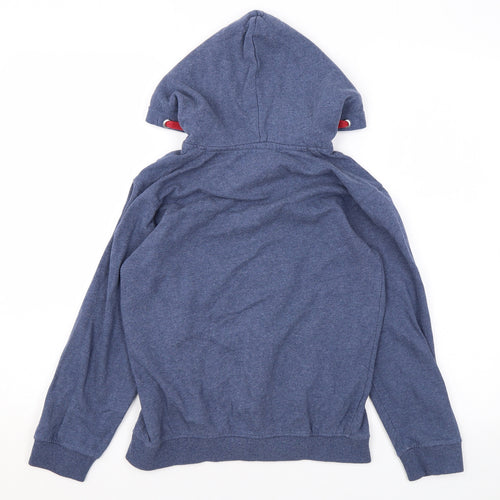 The Spitalfields Shirt Co Boys Blue Cotton Full Zip Hoodie Size 9-10 Years Zip