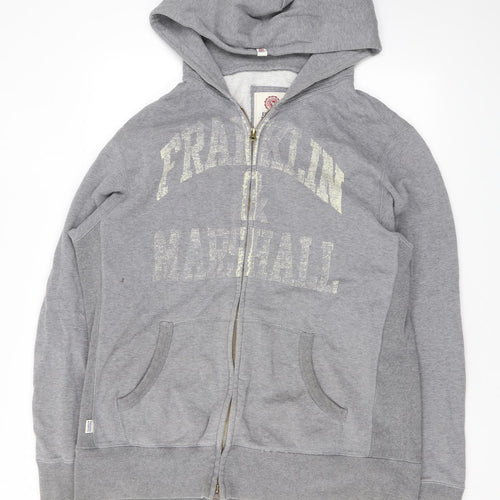 Franklin & Marshall Mens Grey Cotton Full Zip Hoodie Size 2XL
