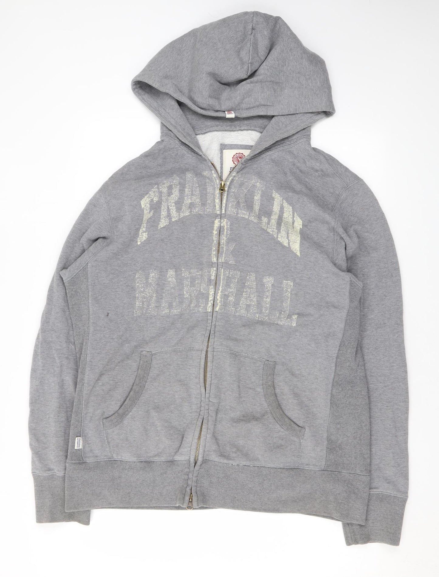 Franklin & Marshall Mens Grey Cotton Full Zip Hoodie Size 2XL