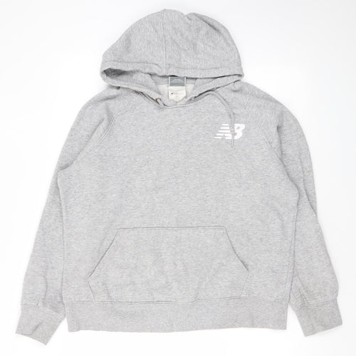 New Balance Mens Grey Cotton Pullover Hoodie Size L