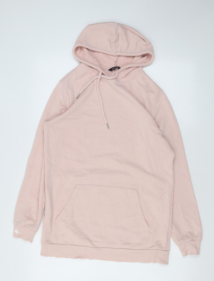 Marks and Spencer Womens Pink Cotton Pullover Hoodie Size 10 Pullover