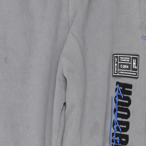 Hoodrich Mens Grey Cotton Jogger Trousers Size XL L26 in Regular Drawstring