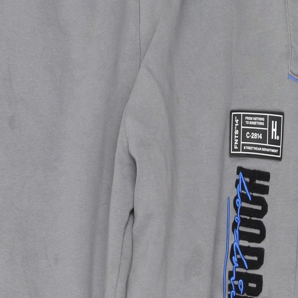 Hoodrich Mens Grey Cotton Jogger Trousers Size XL L26 in Regular Drawstring