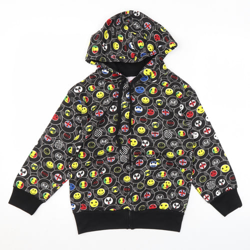 Bubble Boys Multicoloured Geometric Polyester Full Zip Hoodie Size 6 Years Zip