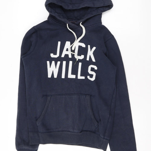 Jack Wills Womens Blue Cotton Pullover Hoodie Size 6 Pullover