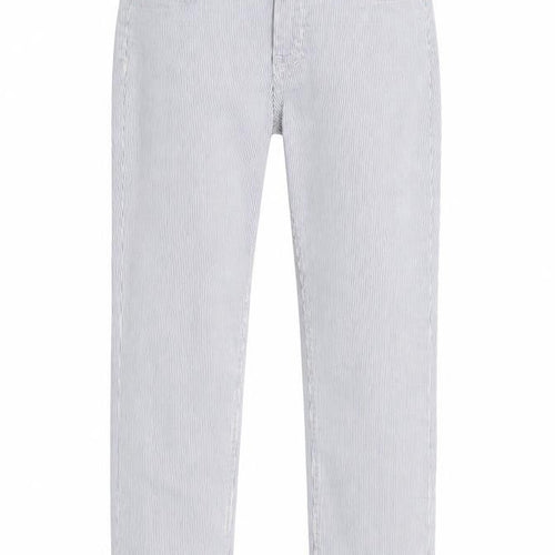 H&M Womens Blue Striped Cotton Straight Jeans Size 10 L24 in Regular Zip