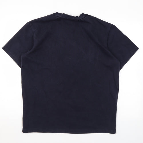 MPlayground Mens Blue Cotton T-Shirt Size M Round Neck