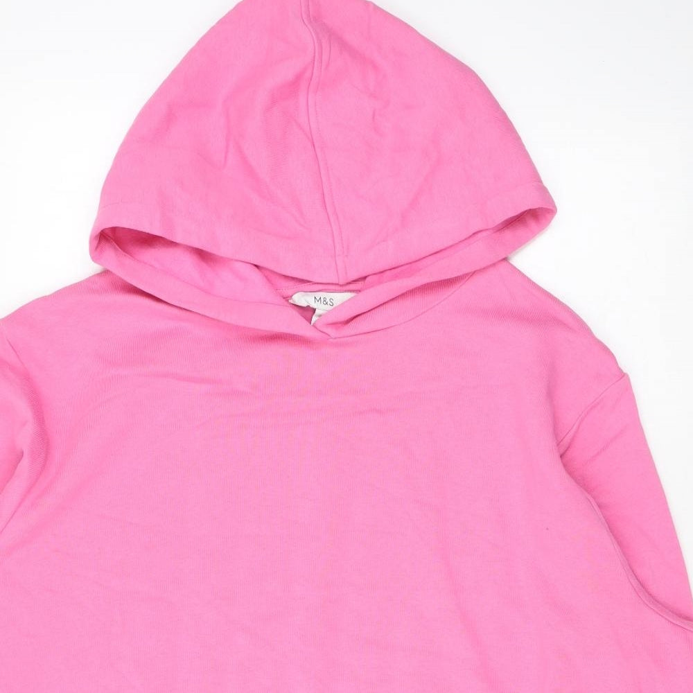 Marks and Spencer Womens Pink Cotton Pullover Hoodie Size XL Pullover