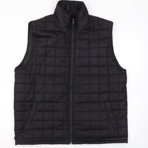 John Rocha Mens Black Gilet Coat Size L Zip