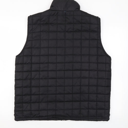 John Rocha Mens Black Gilet Coat Size L Zip