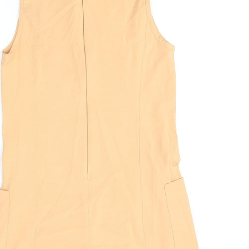 AX Paris Womens Orange Polyester Shift Size 12 Round Neck Zip