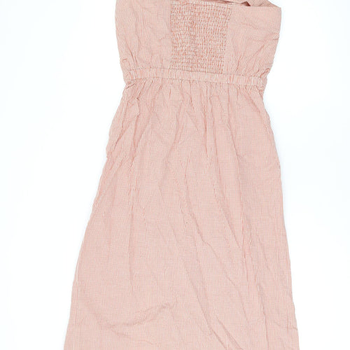 Oysho Womens Red Geometric Cotton A-Line Size S Halter Tie - Split Hem