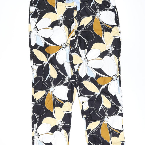 Cyberjammies Womens Black Floral Cotton Top Pyjama Pants Size 18 Drawstring