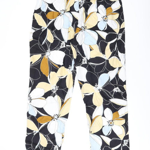 Cyberjammies Womens Black Floral Cotton Top Pyjama Pants Size 18 Drawstring