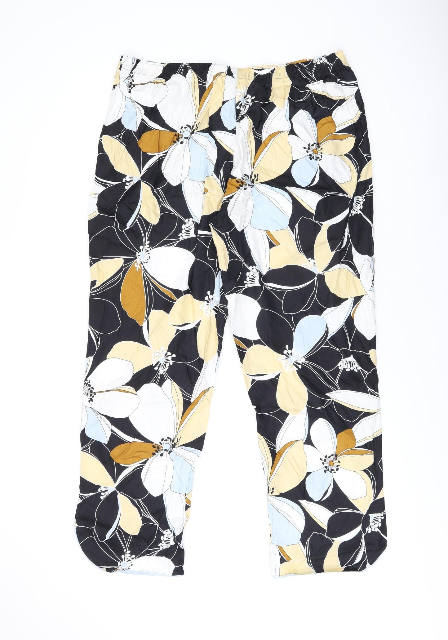 Cyberjammies Womens Black Floral Cotton Top Pyjama Pants Size 18 Drawstring