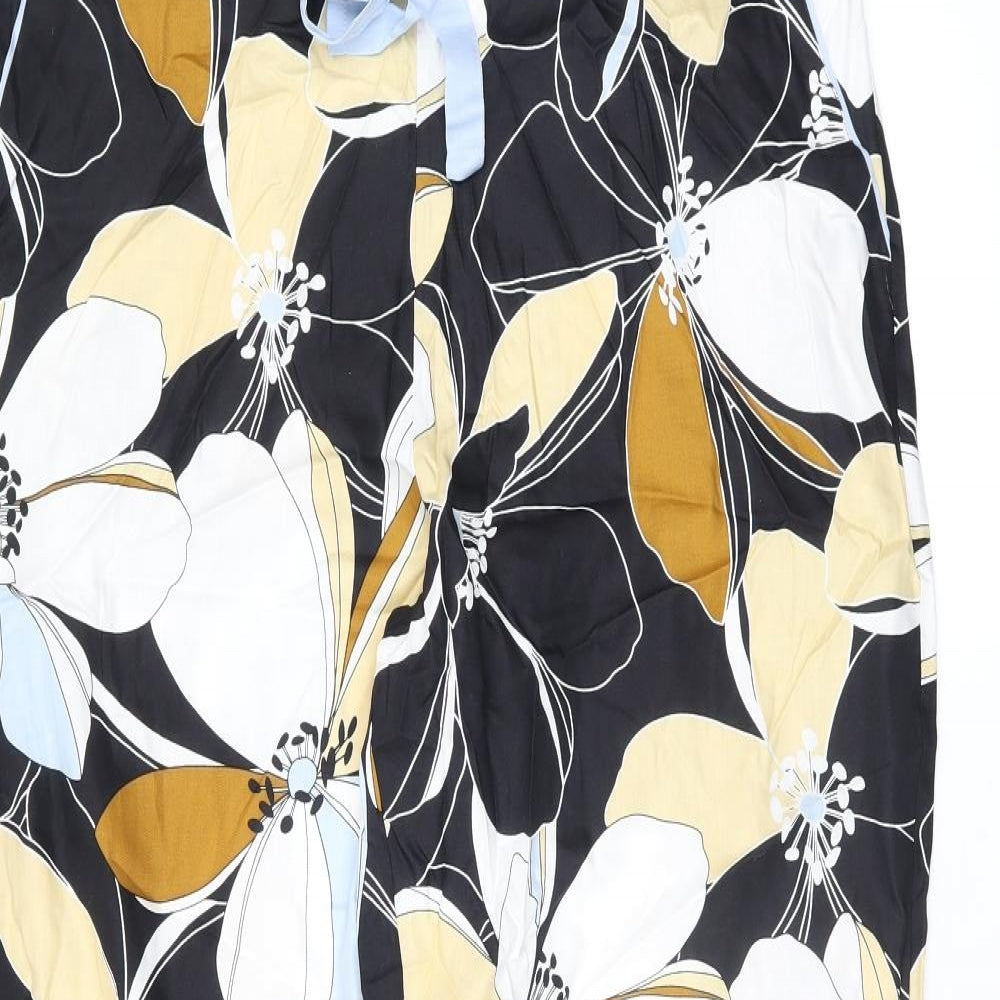 Cyberjammies Womens Black Floral Cotton Top Pyjama Pants Size 18 Drawstring