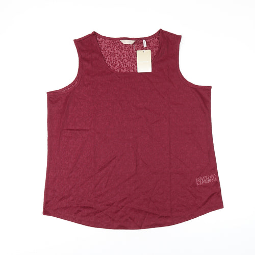 Anthology Womens Red Polyester Basic Tank Size 18 Scoop Neck