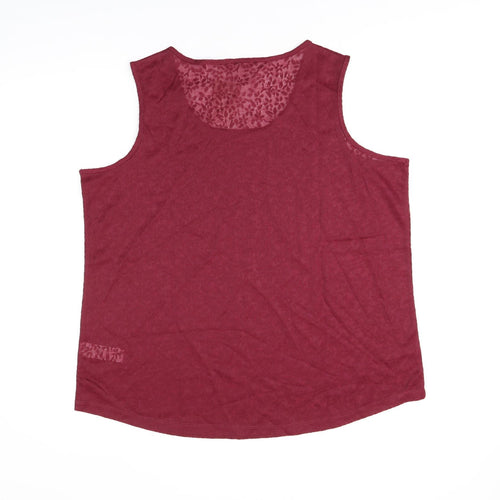 Anthology Womens Red Polyester Basic Tank Size 18 Scoop Neck