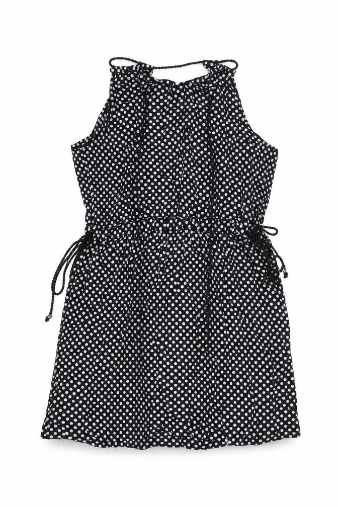 Front view of Next women’s black polka dot modal cover up, size UK 6