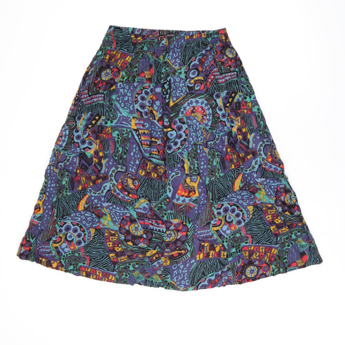 Brittany Nicole Womens Blue Geometric Rayon Swing Skirt Size L