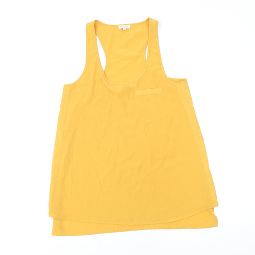 River Island Womens Yellow Polyester Basic Tank Size 10 Scoop Neck