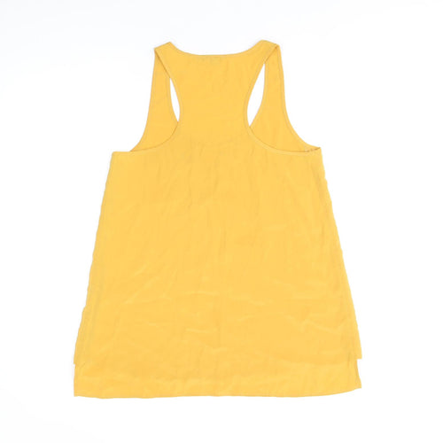 River Island Womens Yellow Polyester Basic Tank Size 10 Scoop Neck