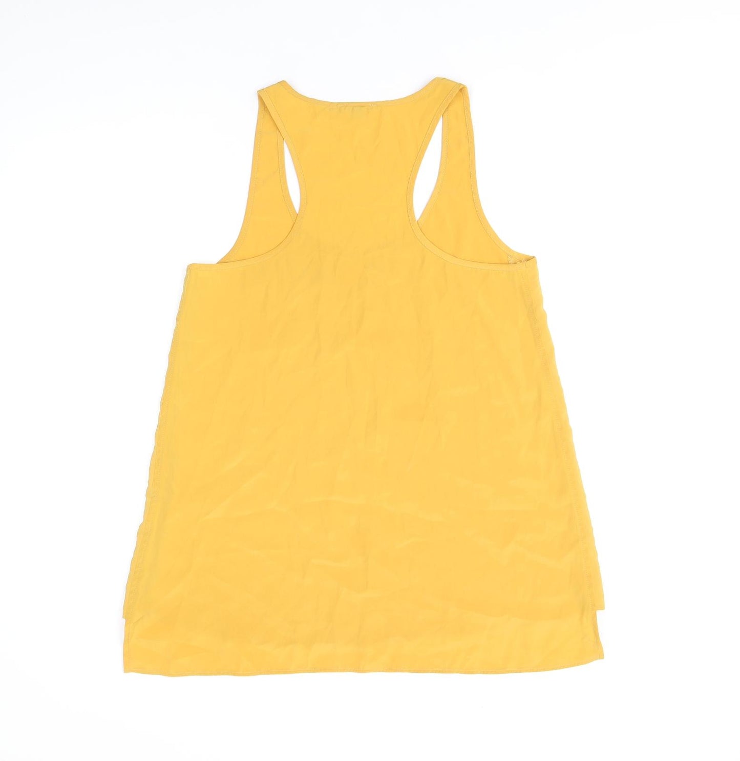 River Island Womens Yellow Polyester Basic Tank Size 10 Scoop Neck