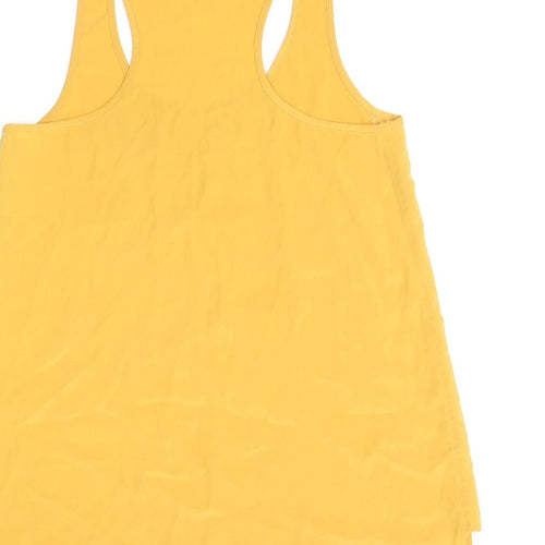 River Island Womens Yellow Polyester Basic Tank Size 10 Scoop Neck