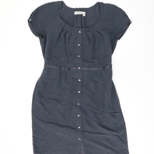 Pepperberry Womens Grey Modal Shift Size 14 Scoop Neck Button