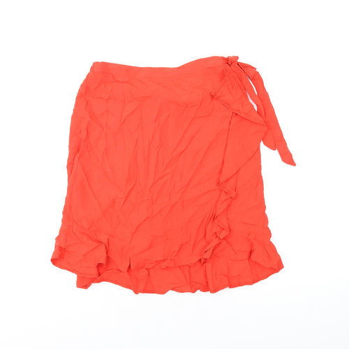 New Look Womens Red Viscose Mini Skirt Size 8 Tie