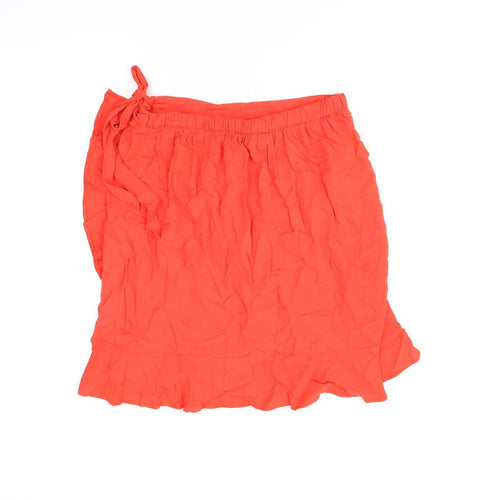 New Look Womens Red Viscose Mini Skirt Size 8 Tie