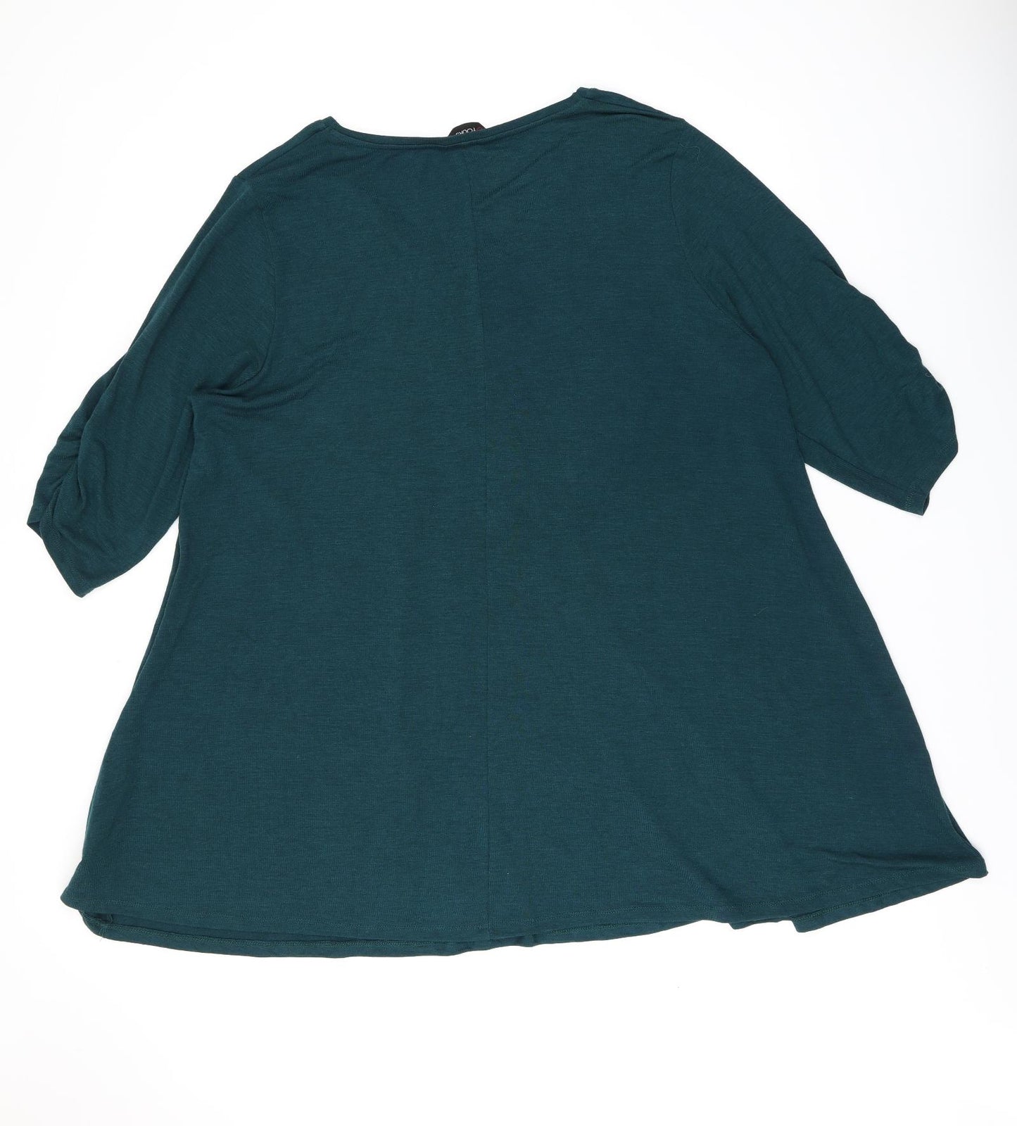Love Yours Womens Green Polyester Basic T-Shirt Size 22 V-Neck - Size 22-24