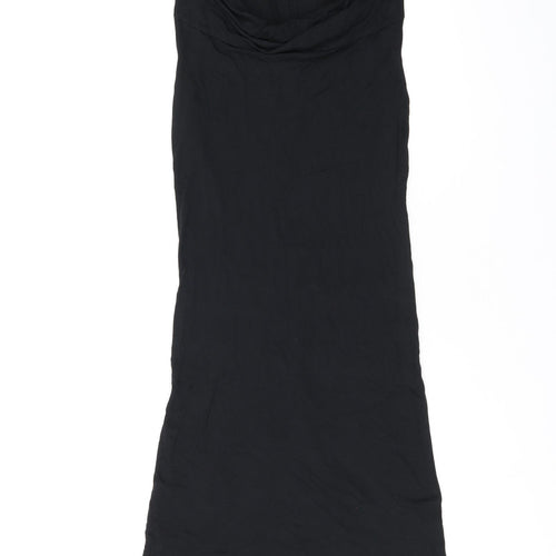 AllSaints Womens Black Polyester Bodycon Size 8 Cowl Neck Pullover