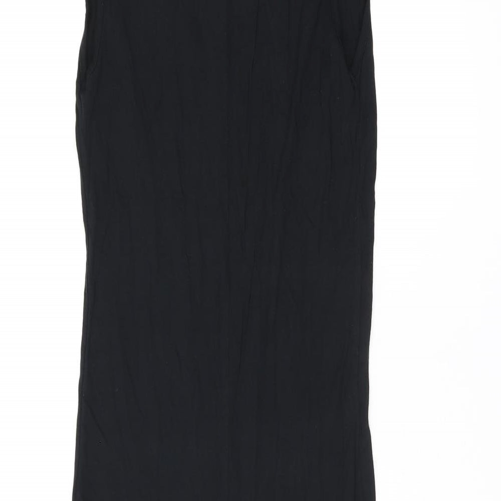 AllSaints Womens Black Polyester Bodycon Size 8 Cowl Neck Pullover