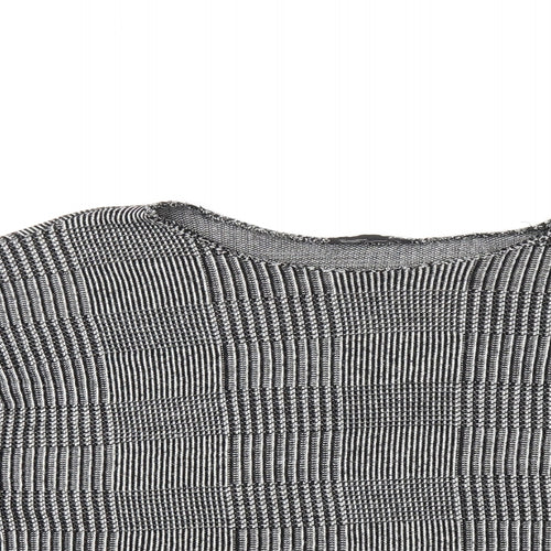 Zara Womens Grey Geometric Polyester Cropped T-Shirt Size L Round Neck
