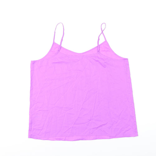 Marks and Spencer Womens Purple Polyester Camisole T-Shirt Size 14 Scoop Neck