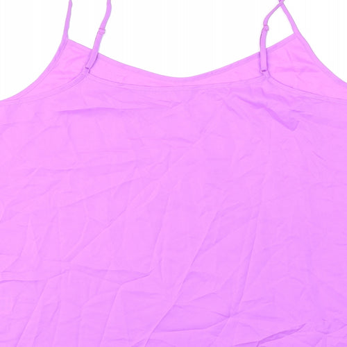Marks and Spencer Womens Purple Polyester Camisole T-Shirt Size 14 Scoop Neck