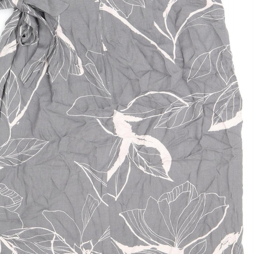 RJR.John Rocha Womens Grey Geometric Viscose Wrap Skirt Size 14 Zip