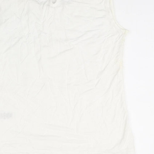 Dorothy Perkins Womens White Polyamide Basic T-Shirt Size 10 Round Neck