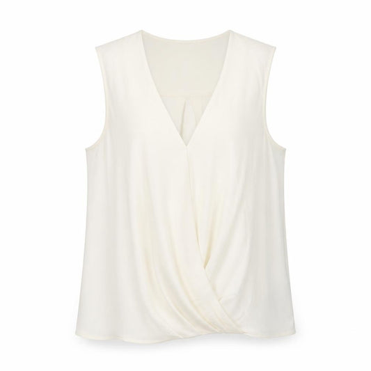 Front view of Next women’s white polyester basic t-shirt, size UK 10, v-neck