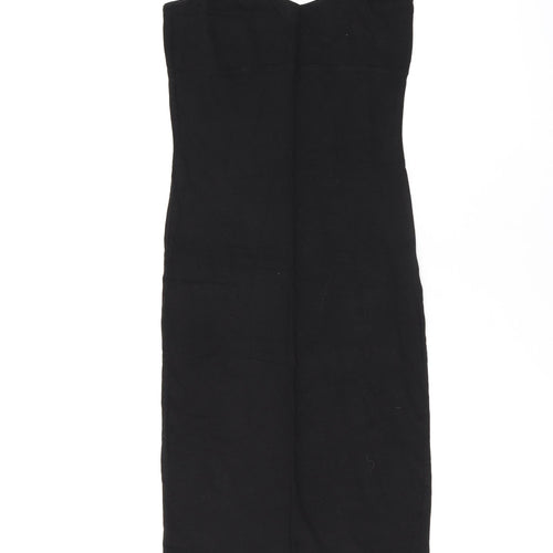 ASOS Womens Black Polyester Bodycon Size 8 V-Neck Pullover