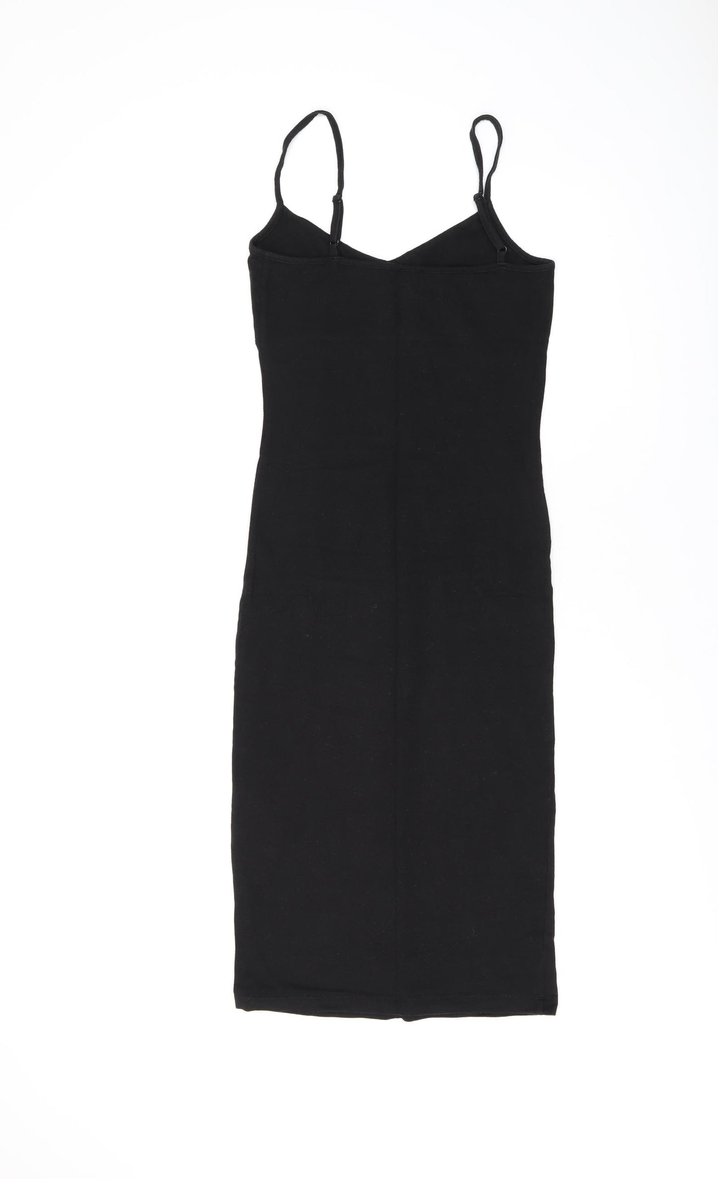 ASOS Womens Black Polyester Bodycon Size 8 V-Neck Pullover