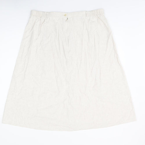 Marks and Spencer Womens Beige Viscose Swing Skirt Size 20 Zip