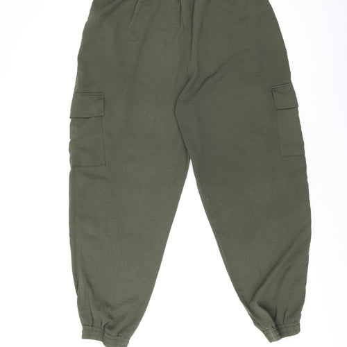 New Look Womens Green Polyester Cargo Trousers Size 14 L26.5 in Regular Drawstring