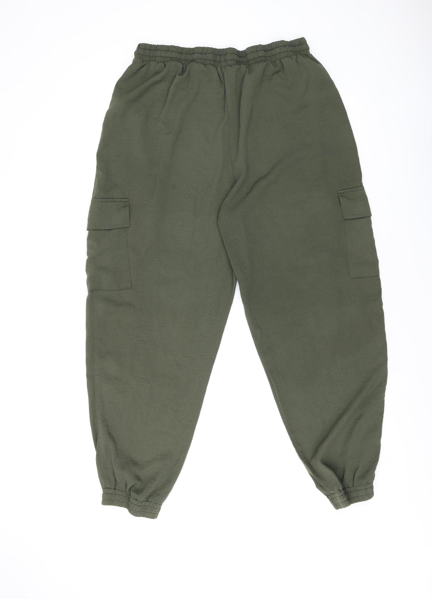 New Look Womens Green Polyester Cargo Trousers Size 14 L26.5 in Regular Drawstring