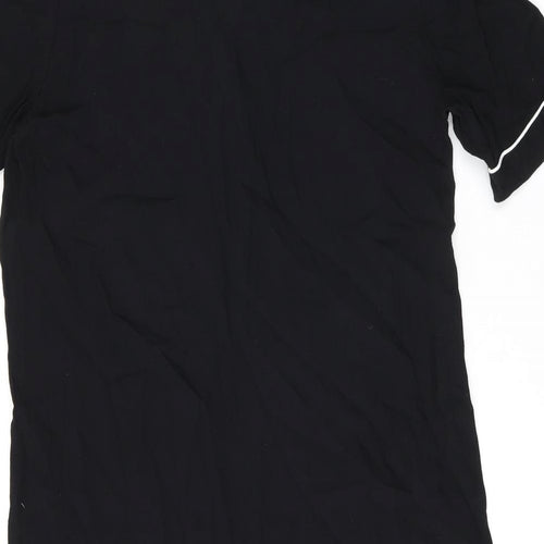 Marks and Spencer Womens Black Viscose Shift Size 14 V-Neck Button