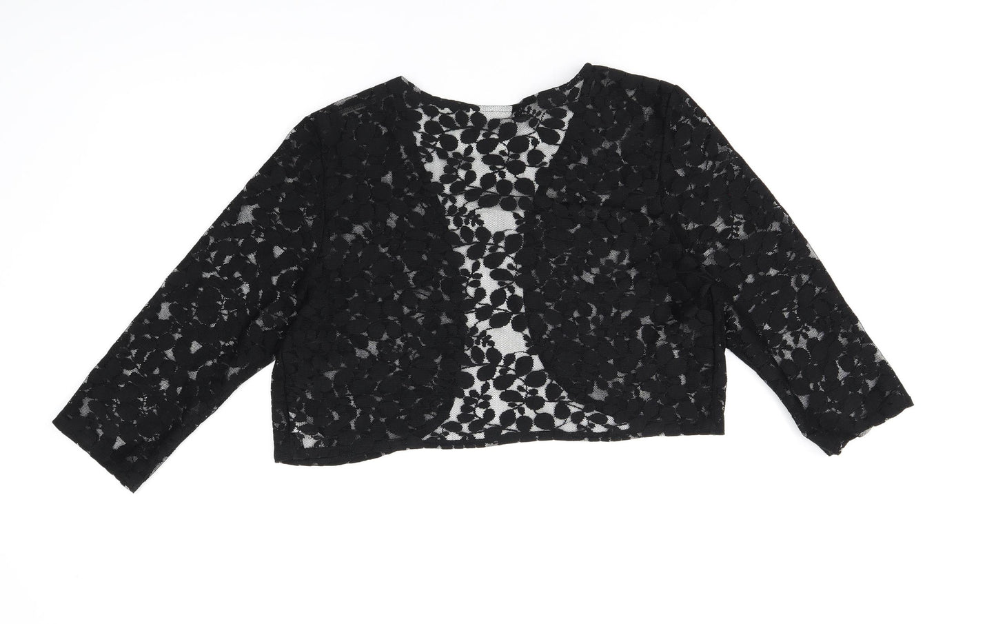 Wallis Womens Black V-Neck Floral Polyester Cardigan Jumper Size M