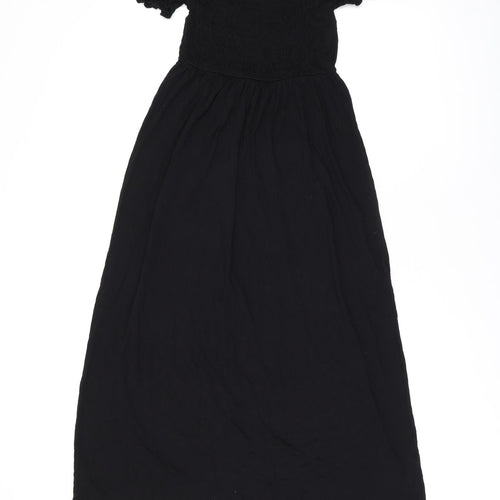 ASOS Womens Black Viscose A-Line Size 8 Off the Shoulder Pullover